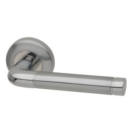 Chrome Plated Apollo Lever Door Handle On Rose
