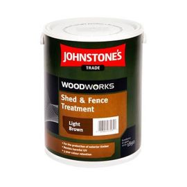 Johnstones Woodworks Shed & Fence Treatment - Light Brown 5L