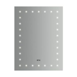 Tema Lismore IP44 Touch LED Mirror With Clock 50cm x 70cm