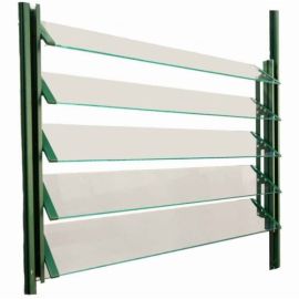 Louvred Vent 5 Blade Safety Glass 610 x 457mm Green