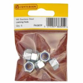 M6 Stainless Steel Nylon Locking Nuts (Pack of 4)