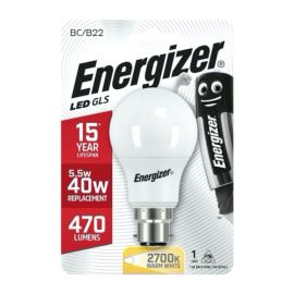 Energizer 5.5W LED Opal GLS B22 Light Bulb