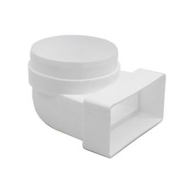 Manrose Low Profile 90° Male Elbow Round To Flat Ducting Connector
