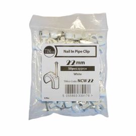 Timco 22mm Nail In Pipe Clips - Pack Of 50