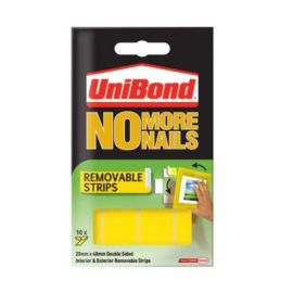 UniBond No More Nails Strip Ultra-strong Removable Translucent - Pack of 10