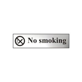 No smoking - Chrome Sign (200 x 50mm)