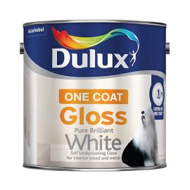 Dulux One Coat Gloss Paint - Pure Brilliant White 2.5L