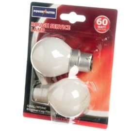 Eveready 60W Incandescent Opal Golf Ball B22/ BC Light Bulb - 2 Pack