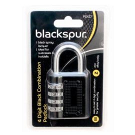 Blackspur 4 Digit Black Combination Padlock
