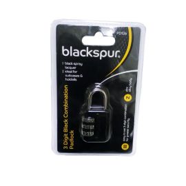 Blackspur 3 Digit Black Combination Padlock