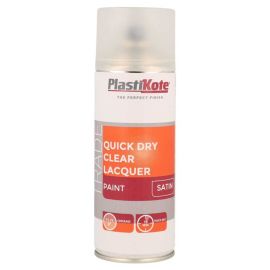 Plastikote Quick Dry Clear Lacquer Paint - Satin 400ml
