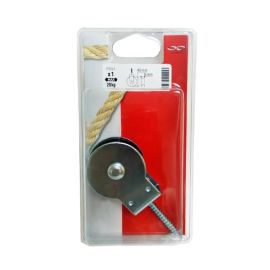 Chapuis Zinc Plated Steel Pulley with Long Screw - 40mm x 6mm