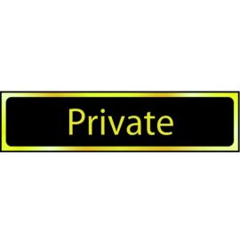 Private - Brass Effect Finish Sign (200mm x 50mm)
