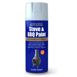Rust-Oleum Stove & BBQ Spray Paint - Silver Matt 400ml