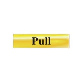 Gold Horizontal PULL Sign - 200mmx50mm