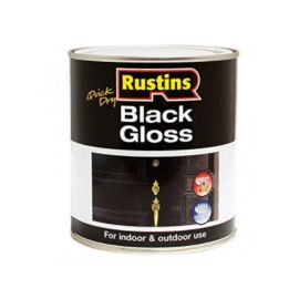 Rustins Quick Dry Black Gloss Paint - 250ml
