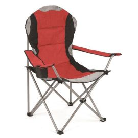 Red Padded High Back Canvas Chair