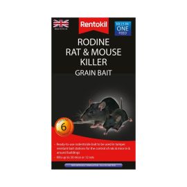 Rentokil Rodine® Mouse & Rat Killer - 6 Sachets & Bait Trays