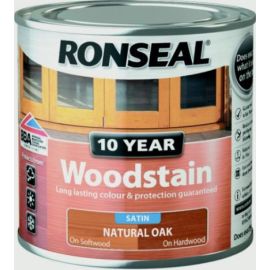 Ronseal 10 Year Woodstain Satin 250ml - Natural Oak