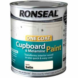 Ronseal One Coat Cupboard and Melamine Paint Satin Finish - Ivory