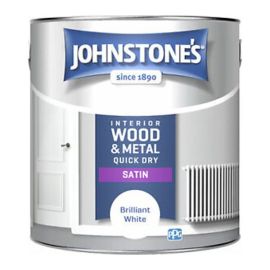 Johnstones Interior Wood & Metal QD Satin Paint - Brilliant White 2.5L