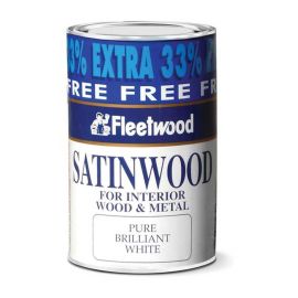 Fleetwood Traditional Satinwood - Brilliant White 750ml & 33% Extra Free