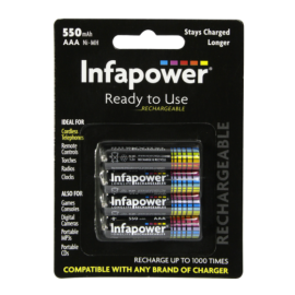 InfaPower AAA Super Alkaline Battery Pack of 4 