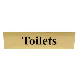 Self-Adhesive Brass Effect Horizontal - Toilets - Sign