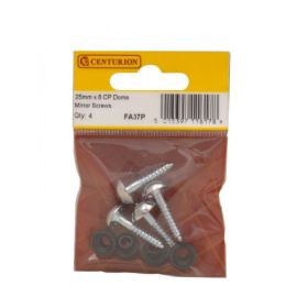 25mm x 8 CP Dome Mirror Screws (Pack of 4)