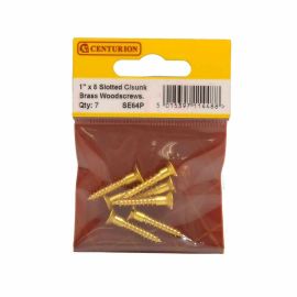 SCREW IN HOOKS 55MM X 8 EB BRASS PLATED STEEL 3.7MM dia. pack of 10 