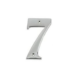 Polished Chrome Face Fixing Numeral - 7