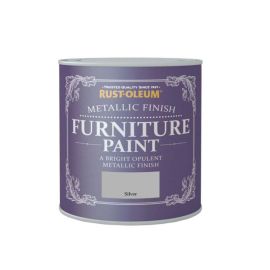 Rust-Oleum Metallic Furniture Paint - Silver 125ml