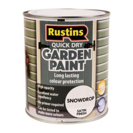 Rustins QD Satin Garden Paint - Snowdrop 750ml