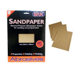 Stuk Sandpaper - Grit 120 - 5 Sheets