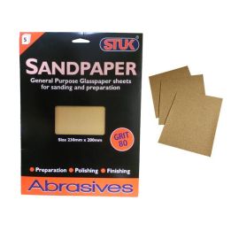 Stuk Sandpaper - Grit 80 - 5 Sheets