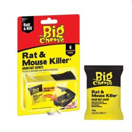 Big Cheese Rat & Mouse Killer Grain Bait Sachet - 6 x 25g