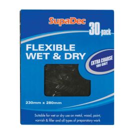 SupaDec Flexible Wet & Dry Sand Paper - Coarse 240 Grade Pack 30