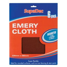 SupaDec Assorted Emery Cloth - Pack Of 6