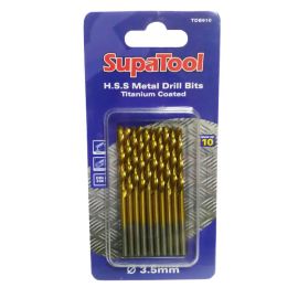 SupaTool H.S.S Metal Titanium Coated Drill Bits - Packs of 10