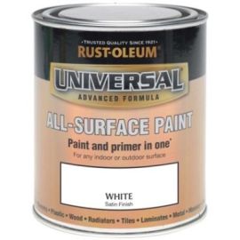 Rust-Oleum Universal All Surface Paint White Satin 250ml