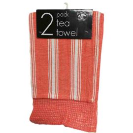 Globe Mill Textiles Waffle Design Tea Towel - Melba Red Pack Of 2