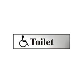 Toilet Disabled Symbol Sign Silver