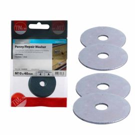 Timco Zinc Penny Washers -M10 X 40mm - Pack Of 4