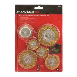 Blackspur 6pc Wire Wheel And Cup Brush Set