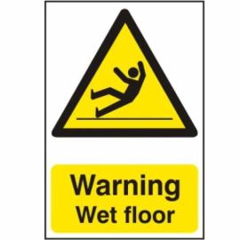 Warning Wet floor - PVC Sign (200 x 300mm)