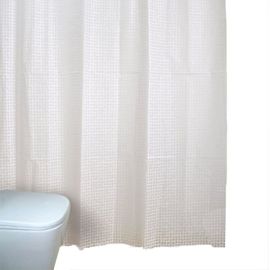 Blue Canyon Peva White Mosaic Shower Curtain - 180cm