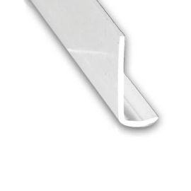 White PVC Unequal Corner Curved Lip Profile - 7mm x 19mm x 1m