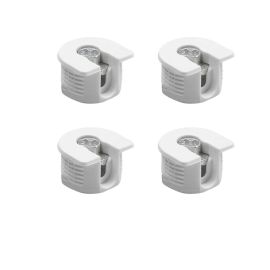 Amig White Plastic Side Connector Fitting - Pack Of 4