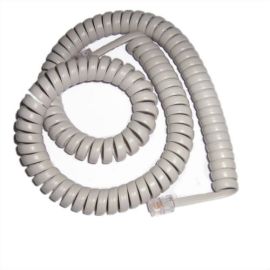 Telephone Curly Lead 25ft White