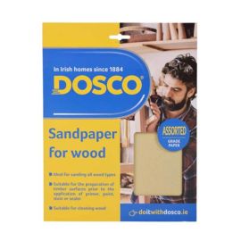 Dosco 5pc Assorted Sandpaper For Wood